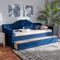Baxton Studio Perry Blue Velvet Upholstered and Tufted Twin Size Daybed with Trundle 156-9450 - alternate 10